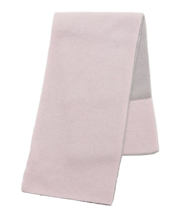 MOONBAT 【洗える】mila schon カシミヤ100%バイカラープチマフラー ペールピンク