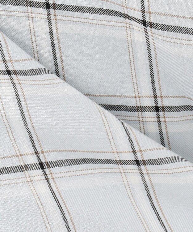 J.PRESS LADIES L 【洗える】セルロース綾チェック ワンピース サックスブルー系3