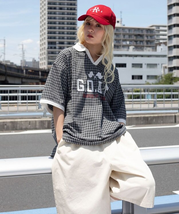 WEGO 【ユニセックス着用ITEM】チェックゲームシャツ ブラックチェック1