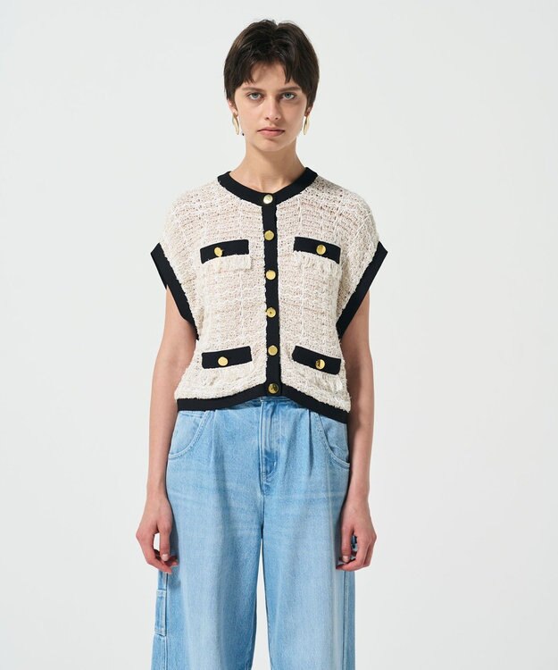 GRACE CONTINENTAL ショートニットベスト キナリ