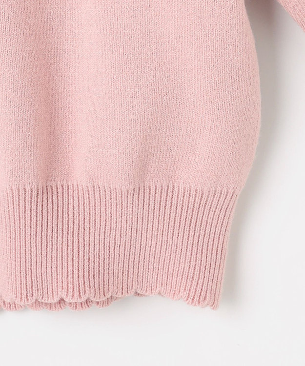 ANY KIDS 肩フリル しあわせタッチニット ピンク