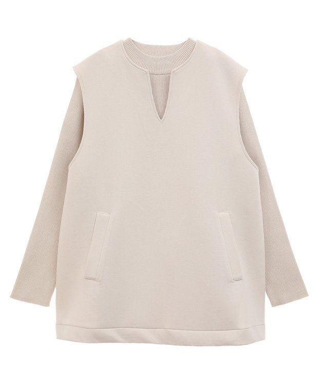 AMERICAN HOLIC ＳＥＴ　リブニットプルオーバー＋ポンチベスト Light Beige