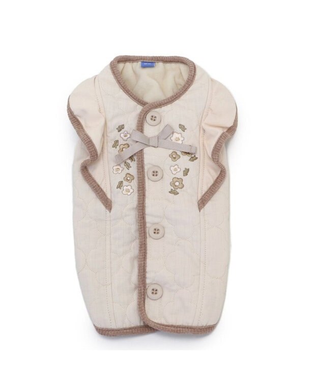 PET PARADISE ペットパラダイス フリル キルトベスト 小型犬 オフホワイト