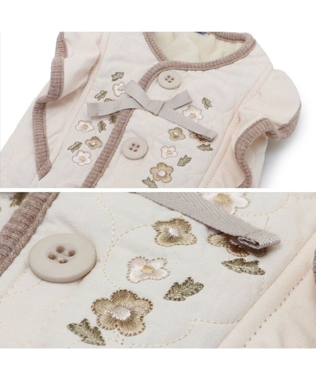 PET PARADISE ペットパラダイス フリル キルトベスト 小型犬 オフホワイト