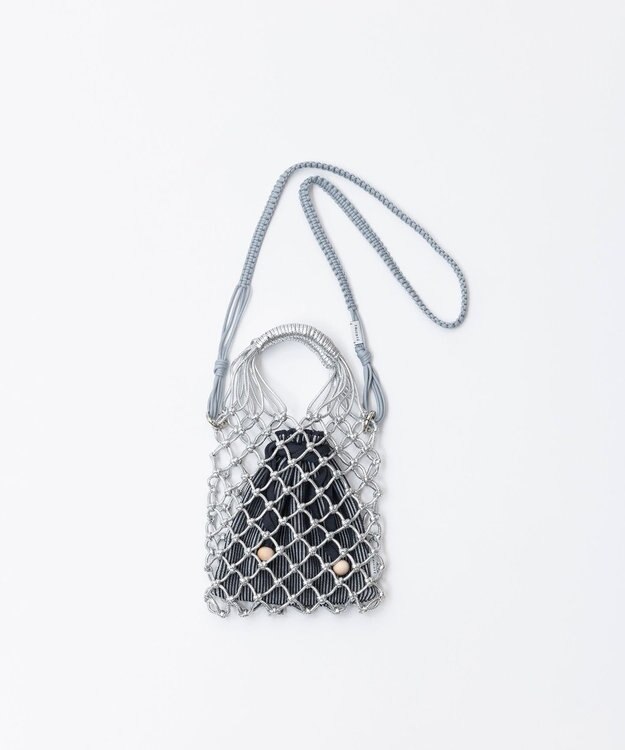 TRICOTE マクラメミニショルダーバッグ【巾着ポーチ付き】 97CHARCOAL