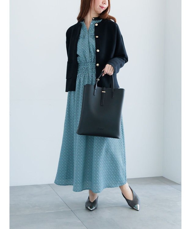 Te chichi ミラノリブポケットクルーカーディガン ブラック