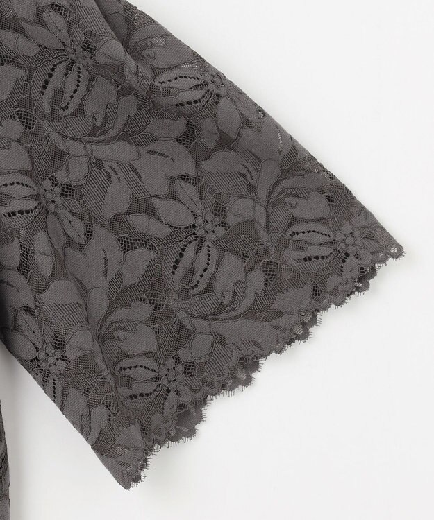 自由区 S 【洗える】フルールコードレース ブラウス スレート