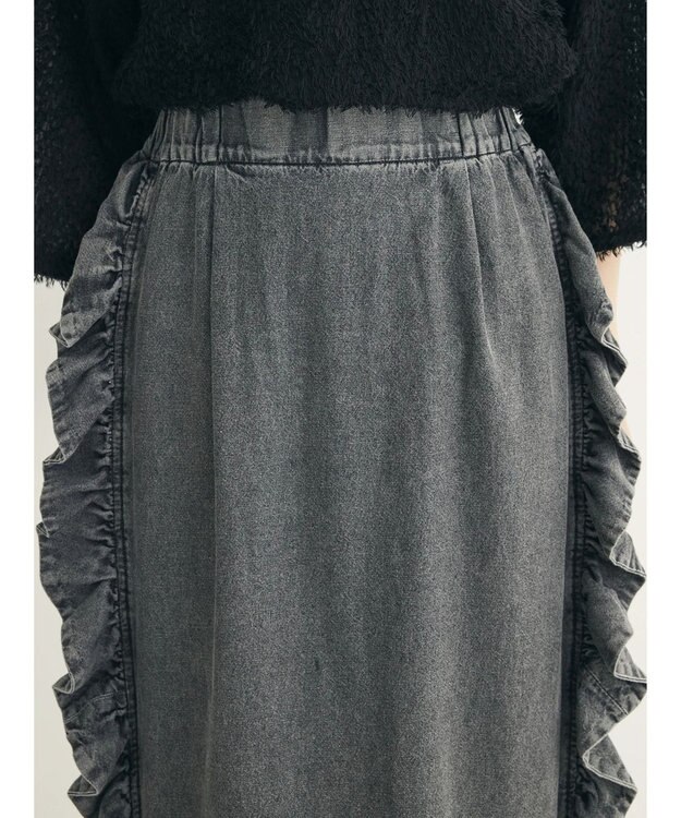 Green Parks ■ＥＳＣＡＲ　デニムサイドラッフルスカート Gray
