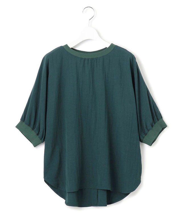 J.PRESS YORK STREET 【WOMEN】ワッシャードルマン ブラウス ダークグリーン系