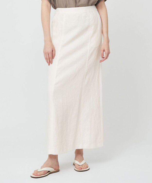 BEIGE， BURDOCK / Iラインスカート White