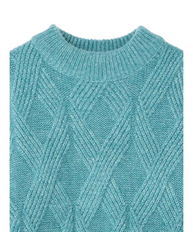 AMERICAN HOLIC Ｍｉｘヤーンモックネックケーブルニットプルオーバー Sax