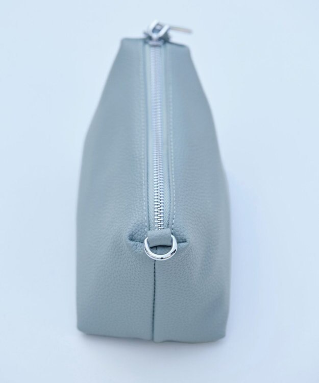 Tiaclasse 【安田美沙子さん着用・ポーチ・ショルダー紐付き】フラワーカットフェイクレザーバッグ サックス