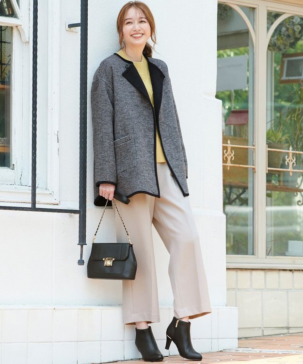 ANY SIS 【洗える】スフレハイネックケーブル ニット ライトイエロー