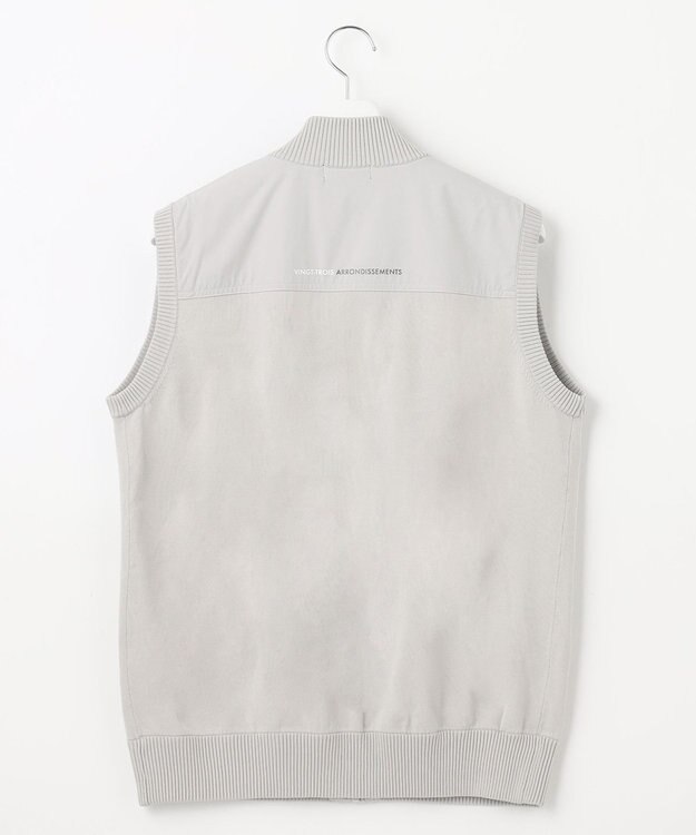 23区GOLF 【MEN】【ウォッシャブル】ジップアップ ニットベスト ライトグレー系