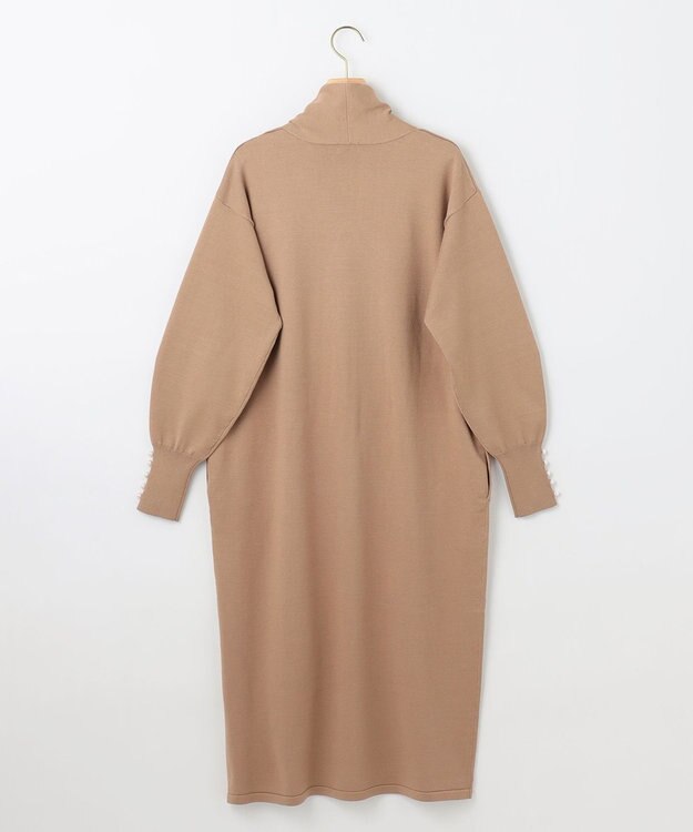 組曲 L 【WEB限定】Vネックニットワンピース キャメルベージュ系