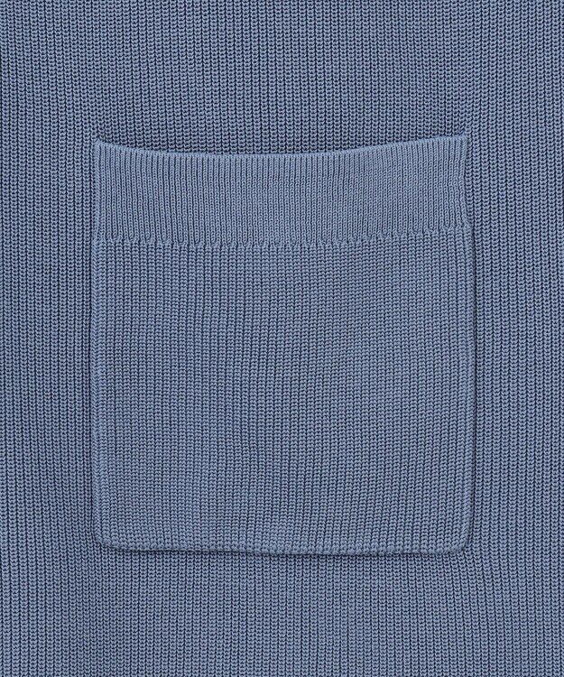 J.PRESS LADIES 【洗える】 ガスコットンアウター キーネック カーディガン ダルブルー系