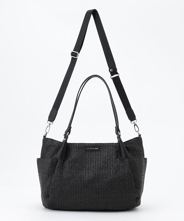 LA BAGAGERIE つまみハンドル　サマー2wayトートバッグ ブラック