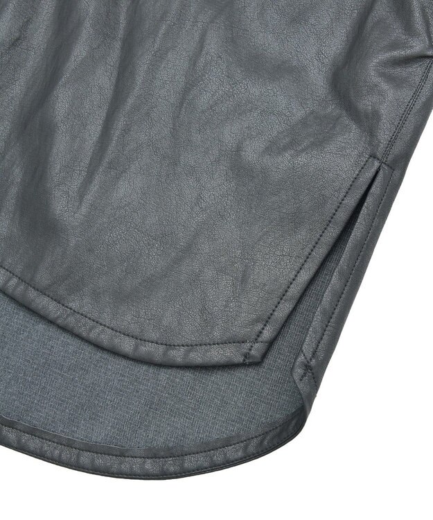 YECCA VECCA レザーライクシャツジャケット Black