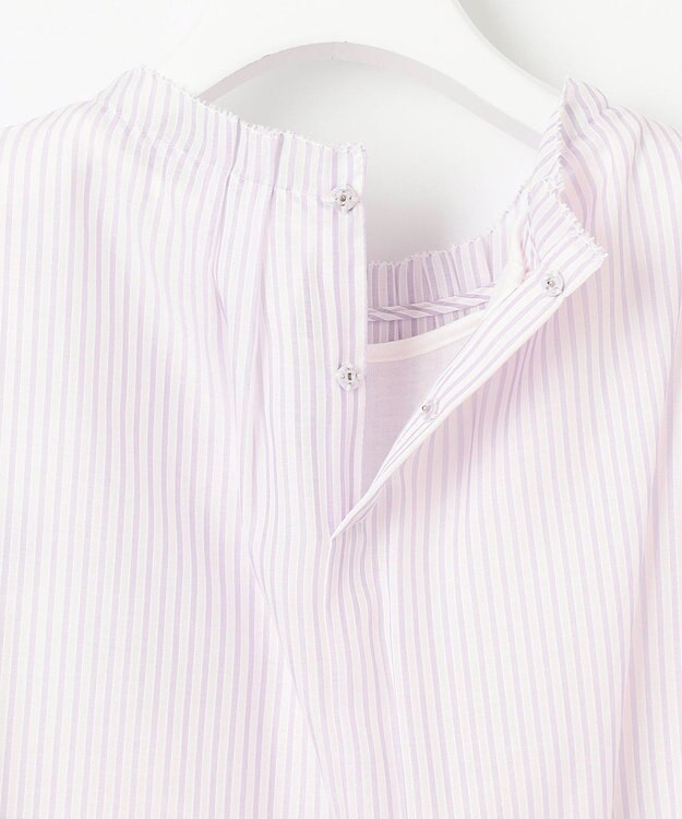 J.PRESS LADIES カチオン ストライプ カットソー ふじ色系1