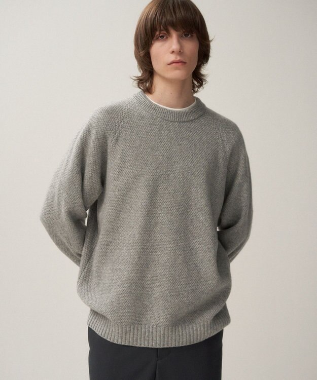 ATON LAMBS WOOL | クルーネックセーター - UNISEX GRAY