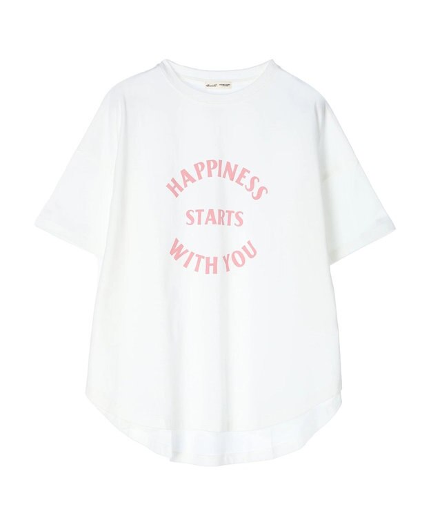 CRAFT STANDARD BOUTIQUE シルケット天竺　ロゴＰＴ裾ラウンドチュニックＳ／Ｓ Off White