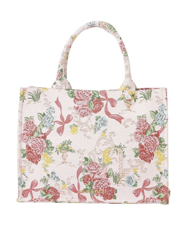 Maison de FLEUR フラワーガーデン柄ゴブランスクエアトートバッグ Multi