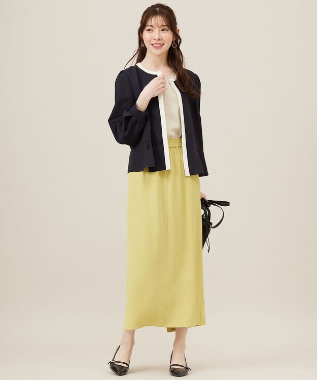 ANY SIS S 【洗える】チュールコンビラメ タンクトップ シャンパン