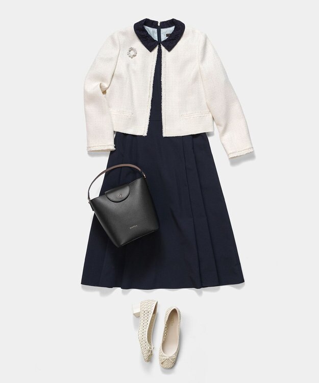 TOCCA PETAL SILHOUETTE LEATHER BAG  レザーバッグ ブラック系