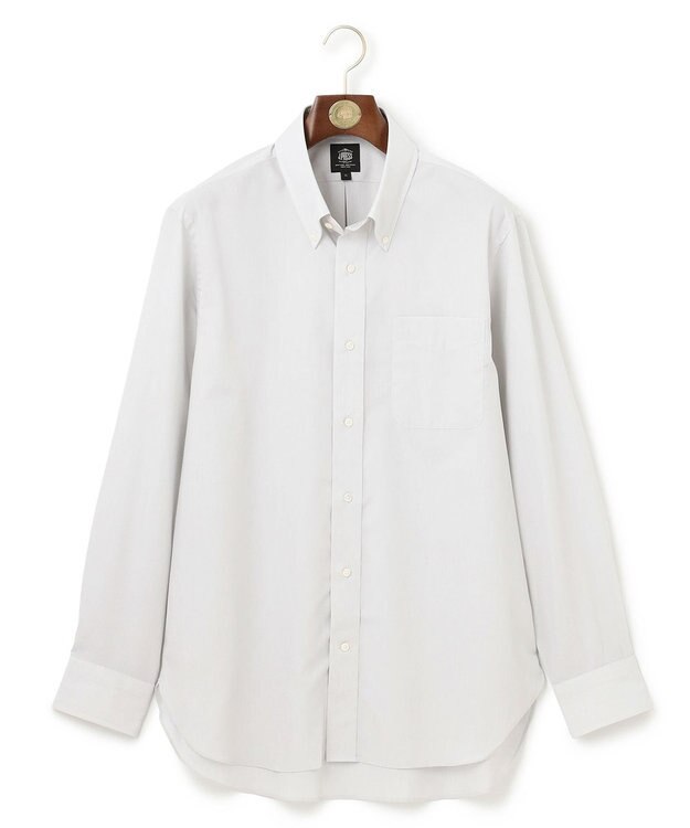 J.PRESS MEN 【KING SIZE】【PREMIUM PLEATS / 形態安定】エンドオンエンド シャツ / B.D. ライトグレー系