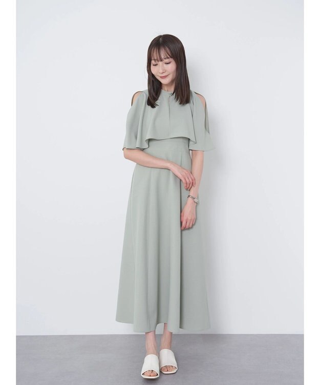 earth music&ecology ＳＥＴ２点ケープ＋キャミワンピース Black