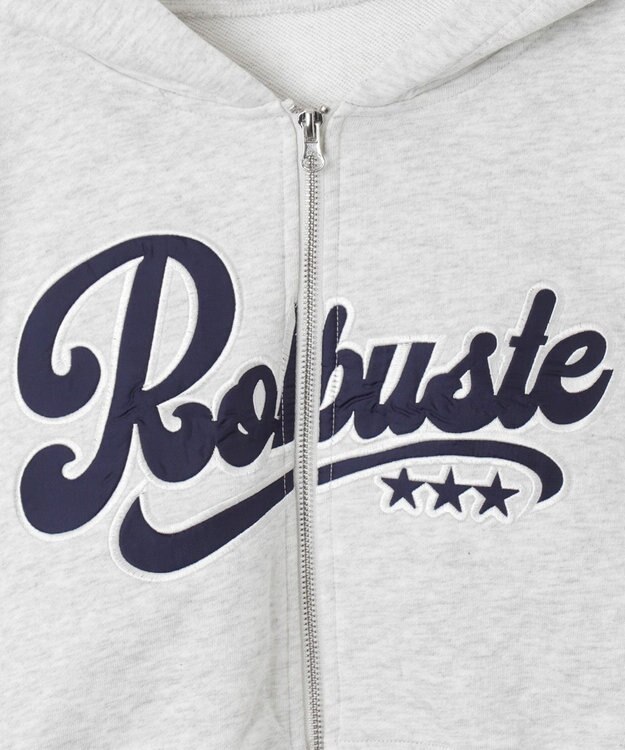 WEGO ロゴジップショートパーカー 杢グレー