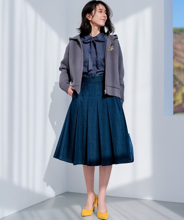 組曲 フード付きバックフリル パーカー グレー系