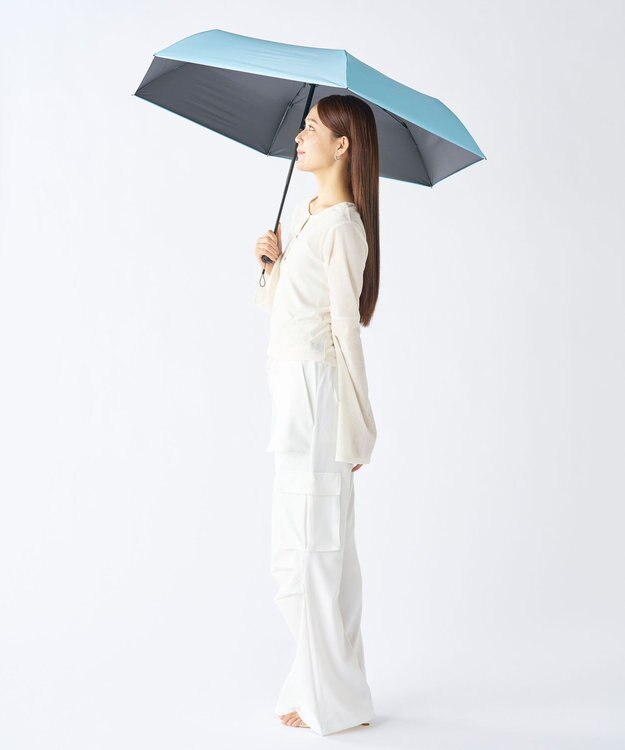 MOONBAT 【遮光100％/超軽量/自動開閉】マジで軽い傘 晴雨兼用 折りたたみ日傘 58cm マジカルテックプロテクション ペールスカイ