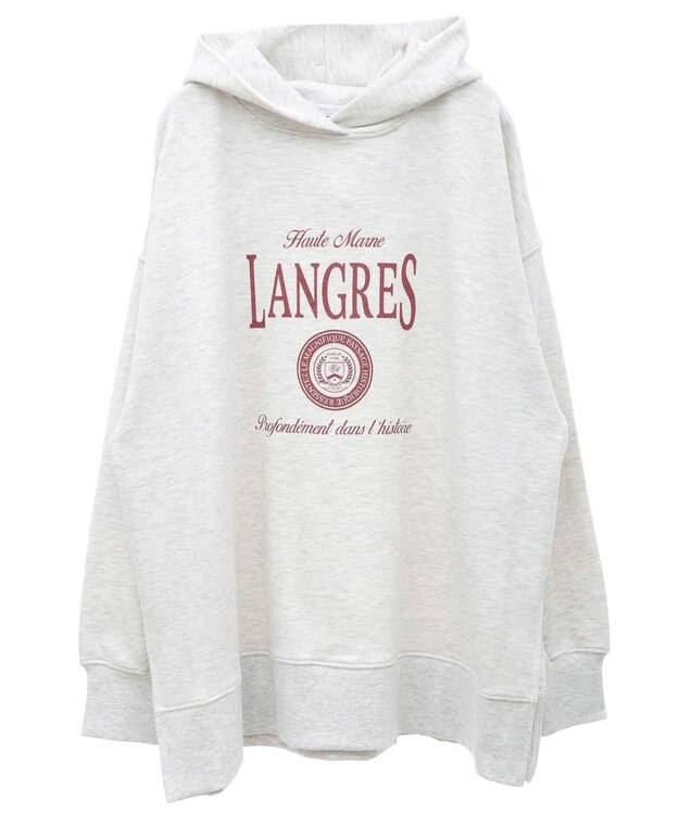 Green Parks 裏毛エンブレムパーカーチュニック Oatmeal