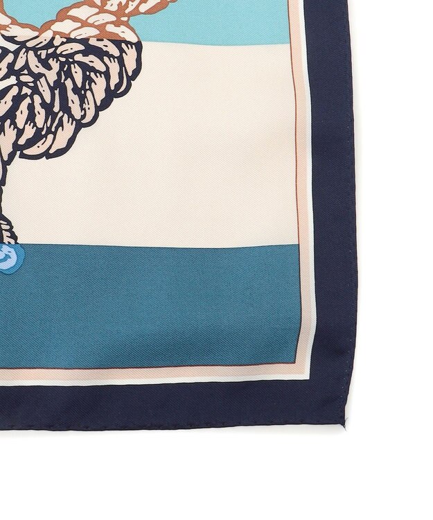 23区 スクエア シルク スカーフ ブルー系