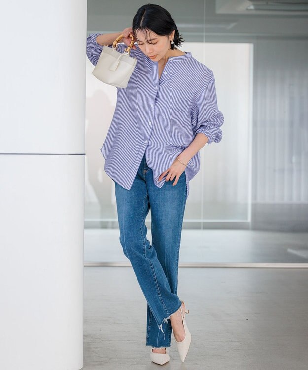 23区 バンブーハンドル ミニ ショルダーバッグ アイボリー系