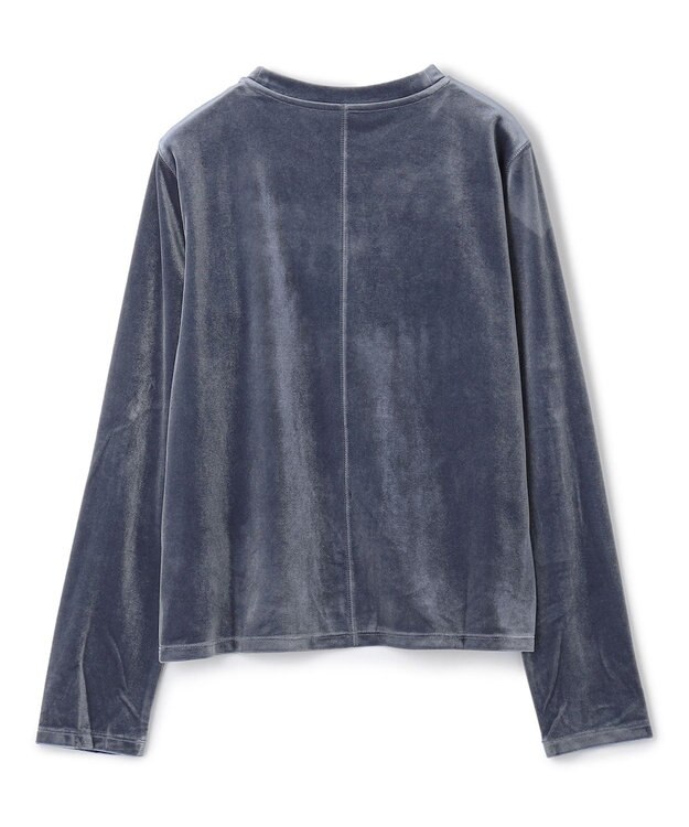 UNFILO ストレッチ ベロアロンT ブルーグレー