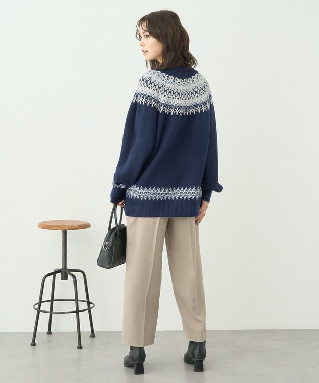 earth music&ecology オーロララメノルディックチュニック Navy