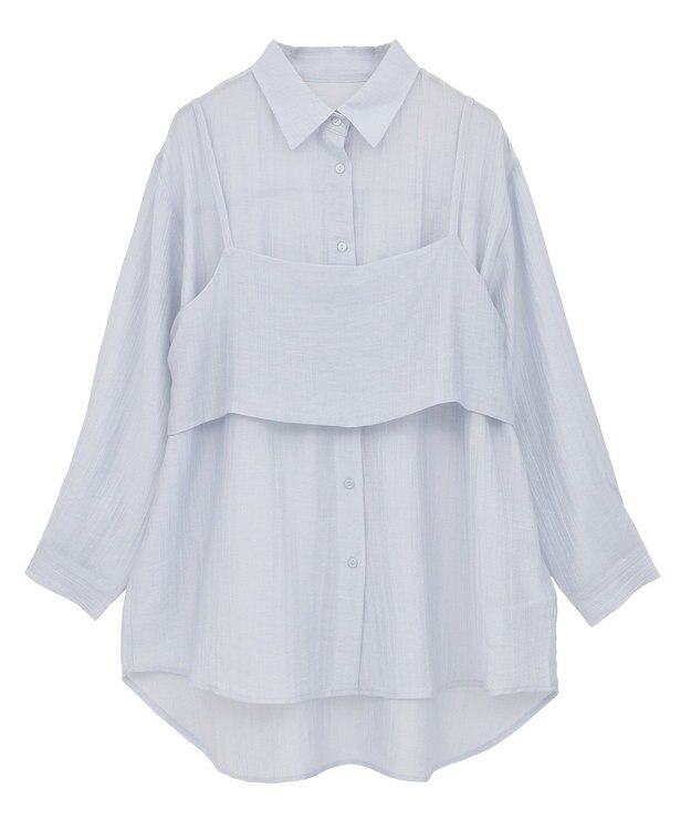 Green Parks ＳＥＴ２点シアーシャツ＋ビスチェ Light Gray