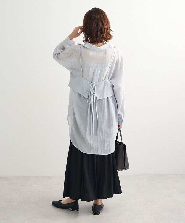 Green Parks ＳＥＴ２点シアーシャツ＋ビスチェ Light Gray