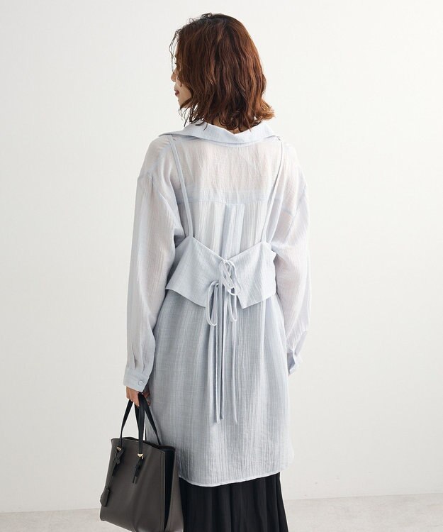 Green Parks ＳＥＴ２点シアーシャツ＋ビスチェ Light Gray