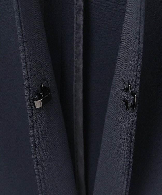 自由区 【セットアップ対応・洗える】トリアセダブルクロスノーカラー ジャケット ネイビー系