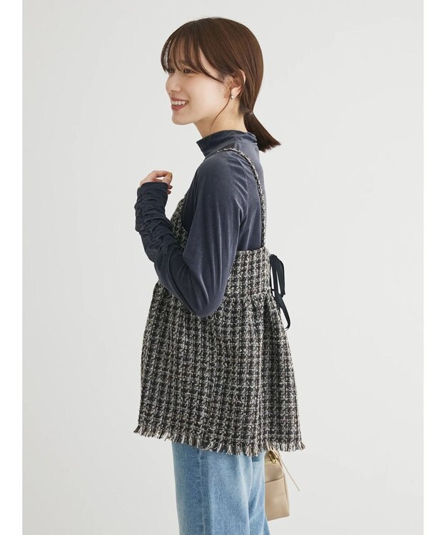 Green Parks ・ＥＬＥＮＣＡＲＥ　ＤＵＥ　ツイードバックリボンキャミ Brown