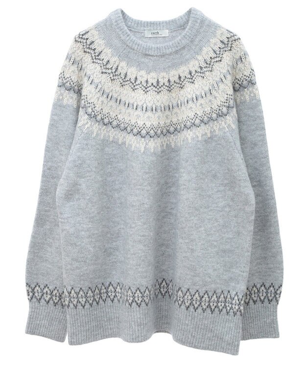 earth music&ecology オーロララメノルディックチュニック Gray