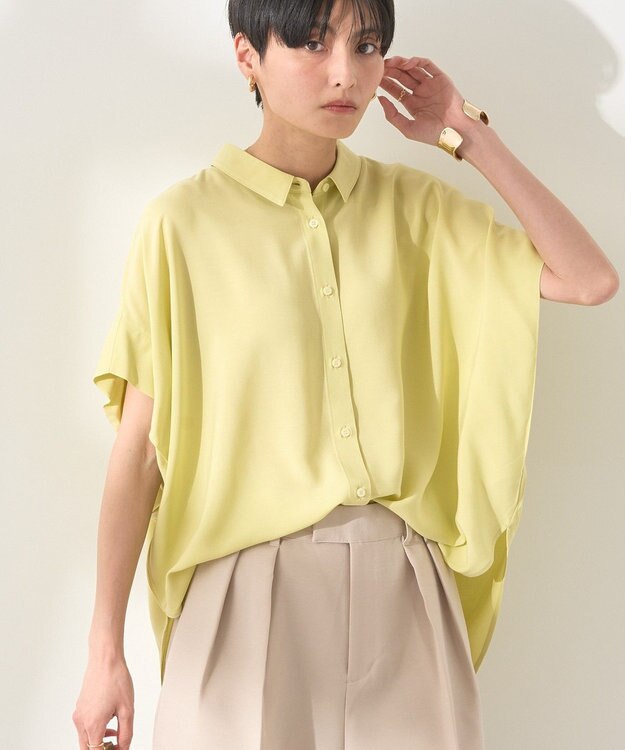 AMERICAN HOLIC 【接触冷感】タックフレンチスリーブシャツ Pistachio