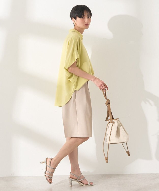 AMERICAN HOLIC 【接触冷感】タックフレンチスリーブシャツ Pistachio