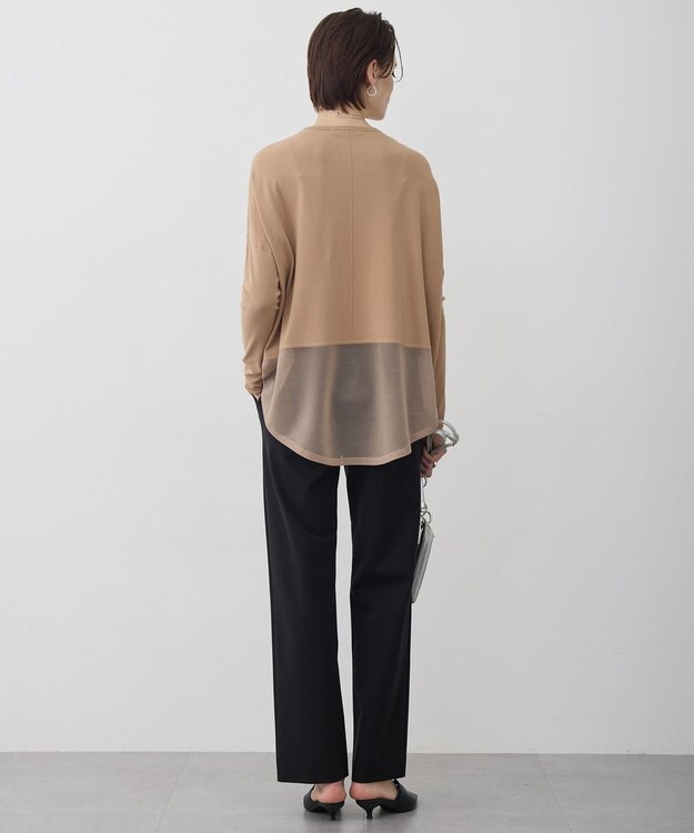 ICB 【先行予約】 ヴィスコースワイド シアーコンビプルオーバー アプリコットベージュ
