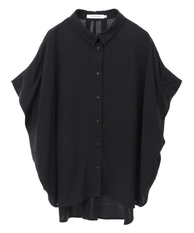 AMERICAN HOLIC 【接触冷感】タックフレンチスリーブシャツ Black