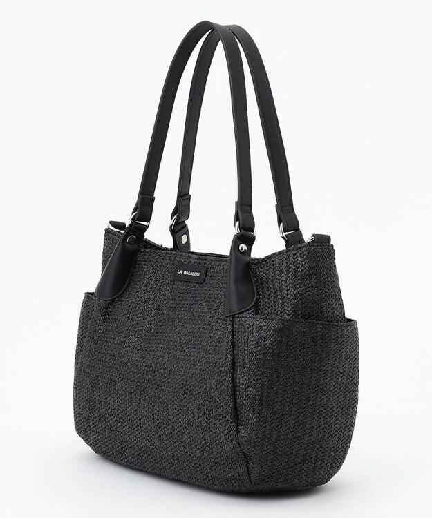 LA BAGAGERIE つまみハンドル　サマー2wayトートバッグ ブラック
