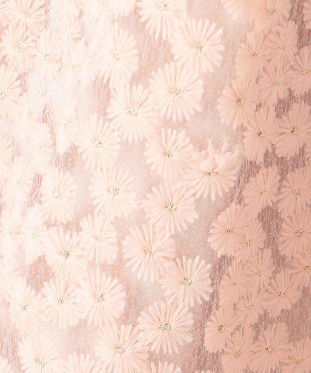 Feroux フラワー刺繍 フレアスカート ピンク系